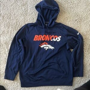 Nike Men's Navy Broncos Pullover Hoodie